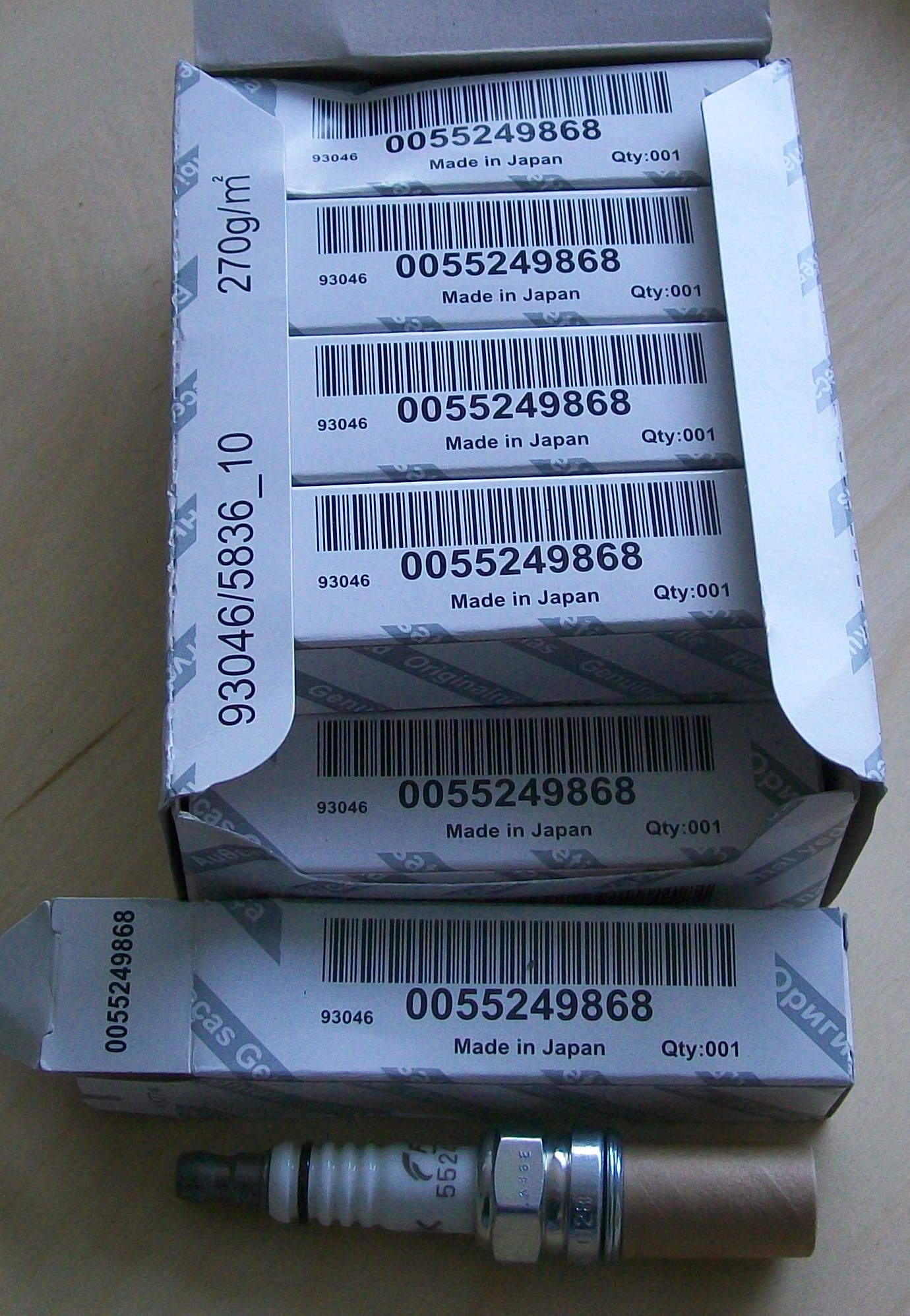 4 NGK IKR9J8 Spark Plugs (93311) For Abarth 500, Alfa Romeo Mito, Fiat Bravo II - Genuine